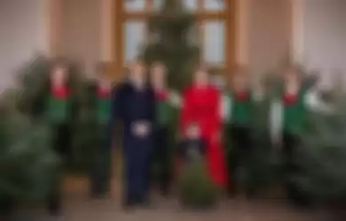 Pohon Natal milik Princess Victoria dan Prince Daniel di Royal Palace, Stockholm, Swedia, Rabu, (18/12/2019).