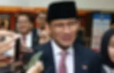 Sandiaga Uno di Kompleks Parlemen, Senayan, Jakarta, Minggu (20/10/2019)