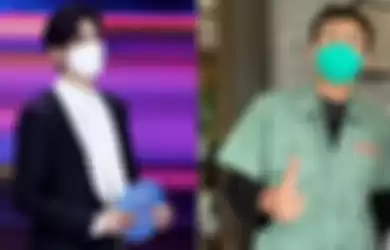 Dokter Tirta Puji dan Lee Min Ho tampil pakai masker di acara televisi.