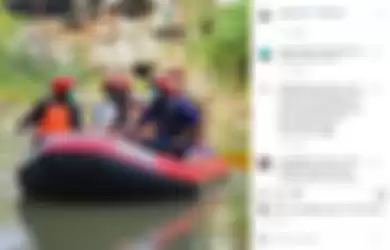 Bobby Nasution naiki perahu karet bersama anak dan istrinya