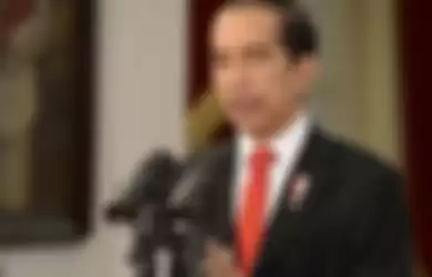 Potret Presiden Jokowi Saat Berpidato di Atas Mimbar