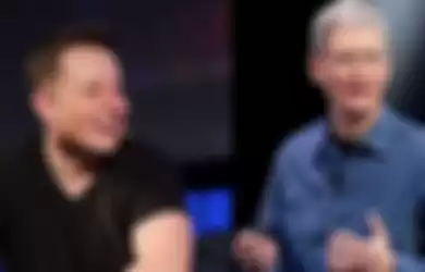 Elon Musk dan Tim Cook