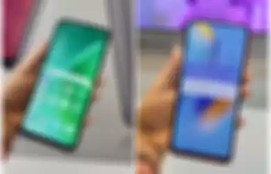 (kiri) layar Oppo A74 5G dan (kanan) layar Oppo A74 4G