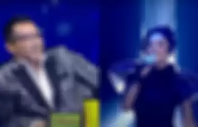 Krisdayanti tampil di panggung Indonesian Idol, ekspresi Anang disorot. 