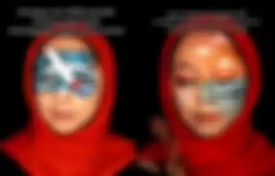 Viral video perempuan lukis wajahnya dengan gambaran bencana alam yang terjadi di Indonesia