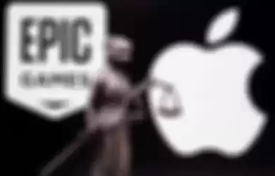 Ilustrasi konflik Apple vs Epic Games