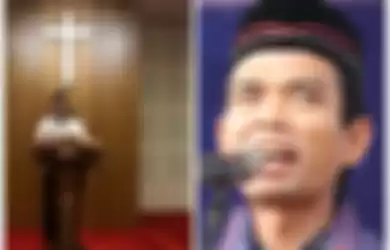 Foto Gus Miftah orasi kebangsaan di gereja, Ustaz Abdul Somad memberikan pandangannya bila seorang muslim masuk ke tempat ibadah agama lain. 