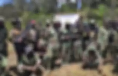 Pasukan TPNPB OPM di wilayah Ndugama Papua pada 11 September 2019. Pasukan KKB Ngalum Kupel pimpinan Lamek Taplo dituding dalang penyerangan pasukan TNI.