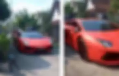 Warga Lamongan Jatim yang  mendapat banyak pujian saat kendarai Lamborghini Aventador.