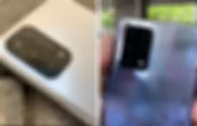 Modul kamera belakang Oppo A74 5G (kiri) dan Oppo A74 (kanan)