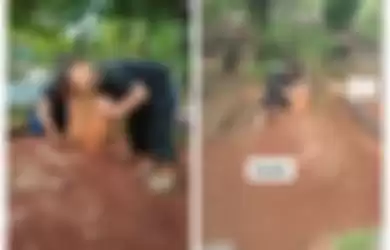 Viral video seorang anak coba bangunkan ibunya yang baru saja dikubur