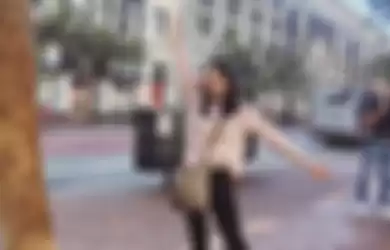 Foto pertama Maudy Ayunda menjejakkan kaki di San Fransisco pada 7 September 2019. 