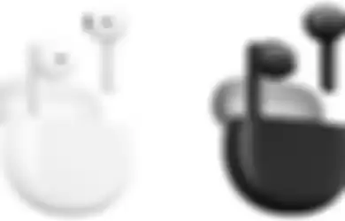 Dua varian warna Oppo Enco Air, Misty White (Kiri) dan misty black (kanan)