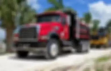 Ilustrasi truk merah