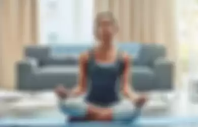 Ilustrasi yoga di rumah
