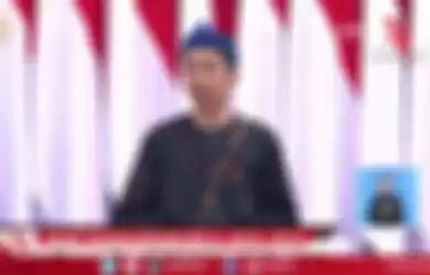 Presiden Jokowi dalam pidato kenegaraan di Sidang Tahunan MPR, Senin (16/8).