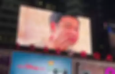 potret wajah Raffi Ahmad hiasi billboard Time Square