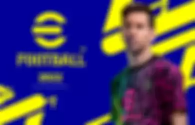 Poster resmi game eFootball yang menampilkan sosok Lionel Messi