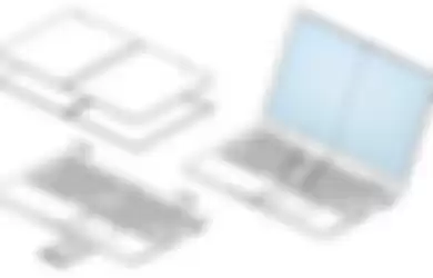 Gambar desain laptop layar lipat Samsung