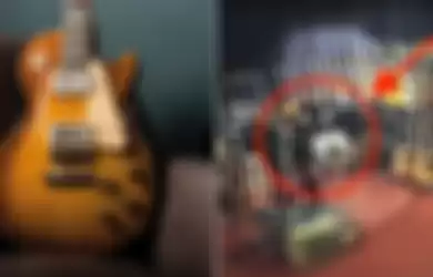 Didapati seorang pengunjung mencuri sebuah gitar Gibson Les Paul dengan cara yang nggak diduga-duga, yakni gitar tersebut diselipin di celana baggy-nya. Duh!