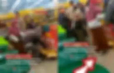 Viral video ibu-ibu rebutan minyak goreng di supermarket yang berlokasi di Salatiga