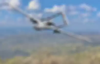 Ilustrasi drone Bayraktar TB2 saat sedang mengudara
