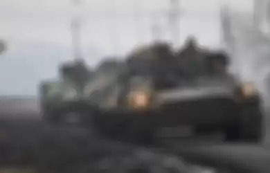 Ilustrasi Konvoi tank Rusia di Ukraina