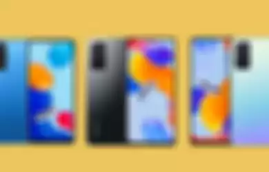 Redmi Note 11 (Kiri), Redmi Note 11 Pro 5G (Tengah), dan Redmi Note 11 Pro (Kanan).