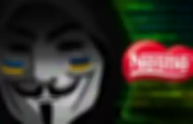 Ilustrasi hacker Anonymous curi data Nestle