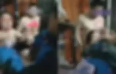 Cuplikan video pria China memerhoki istrinya selingkuh. 