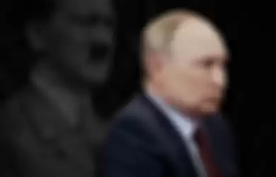 Ilustrasi Adolf Hitler dan Vladimir Putin