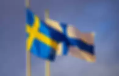 Ilustrasi bendera Swedia dan Finlandia