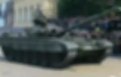 Tank T-62 dalam parade militer di Sofia