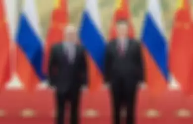 Presiden Rusia Vladimir Putin dan Presiden China Xi Jinping 
