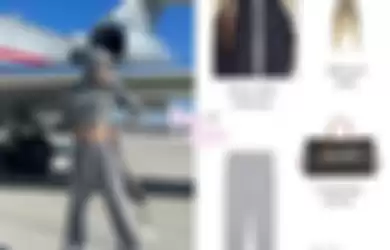 Harga outfit Lisa BLACKPINK dengan cropped hoodie dan jogger pants. 