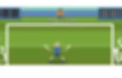 Tampilan gameplay game Google bertema olahraga, Soccer 2012.