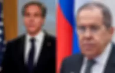Kolase foto Menlu Amerika Serikat, Anthnoy J Blinken (kiri) dan Menlu Rusia Sergei Lavrov (kanan)