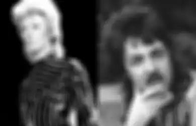 David Bowie dan Paul McCartney dengan potongan rambut mullet