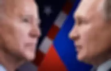 Ilustrasi Presiden AS Joe Biden dan Vladimir Putin yang bersiap untuk teken perjanjian nuklir baru