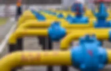 Rentetan pipa gas Perusahaan Operasional Gas Alam Ukraina (GTSOU).   