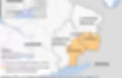 Peta wilayah invasi Rusia di Donbas, Ukraina