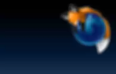 Ilustrasi rubah dan bumi yang merupakan ikon logo Mozilla Firefox. 