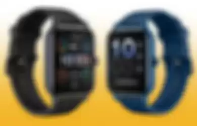 Tampilan depan OnePlus Nord Watch Midnight Black dan Deep Blue.  