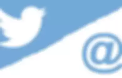 Ilustrasi logo mention dan Twitter. 