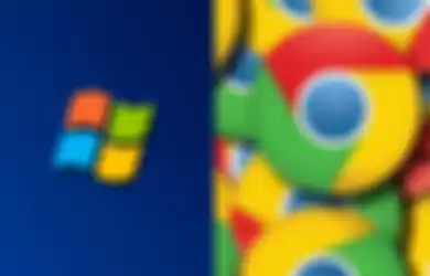 Logo Windows 7 (kiri) dan Google Chrome (kanan)