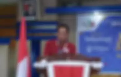 Ketua Umum ESI Sulsel, Brigjen TNI Dwi Surjatmodjo saat menyampaikan kata sambutan di grand final Eksibisi Esports Pekan Olahraga Provinsi (Porprov) XVII 2022 Sinjai-Bulukumba.