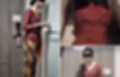 Terkuak, 3 foto bukti lokasi syuting video viral wanita kebaya merah bukan di Bali. Ternyata direkam di salah satu hotel di Surabaya.
