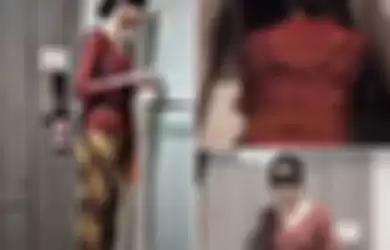 Polisi nggak pake lama. Wanita kebaya merah akhirnya masuk bui. Foto wajah pemeran video viral tanpa topeng di kantong polisi.