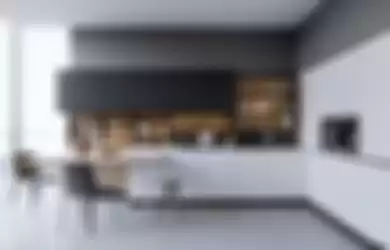 Desain dapur monokrom jadi incaran pemilik rumah minimalis. Foto dekorasinya terlihat berkarakter dengan perabotan model ini.