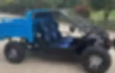 Prototipe mobil listrik buatan ISTA Jakarta ini wujudnya menyerupai kendaran offroad model bak terbuka.